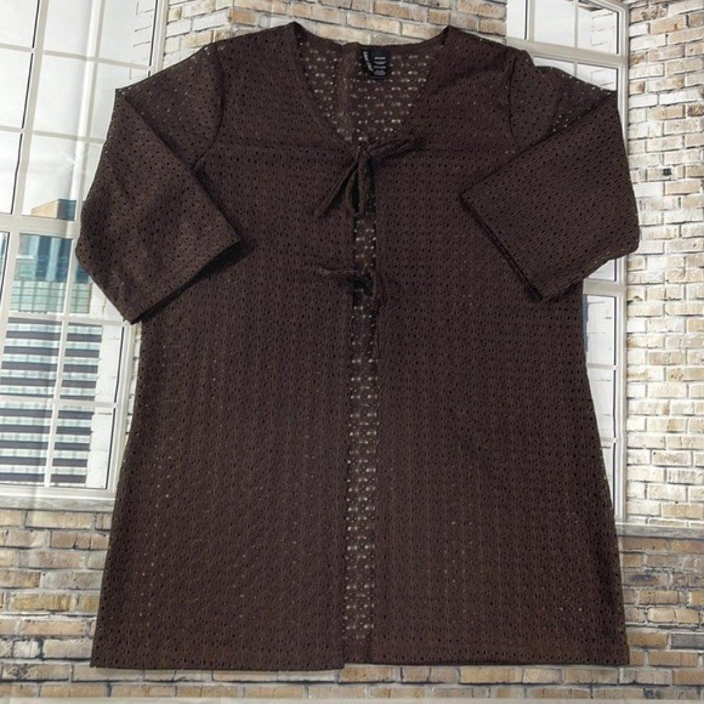 Women Anne Cole Brown Causal Cardigan (3XL) A04